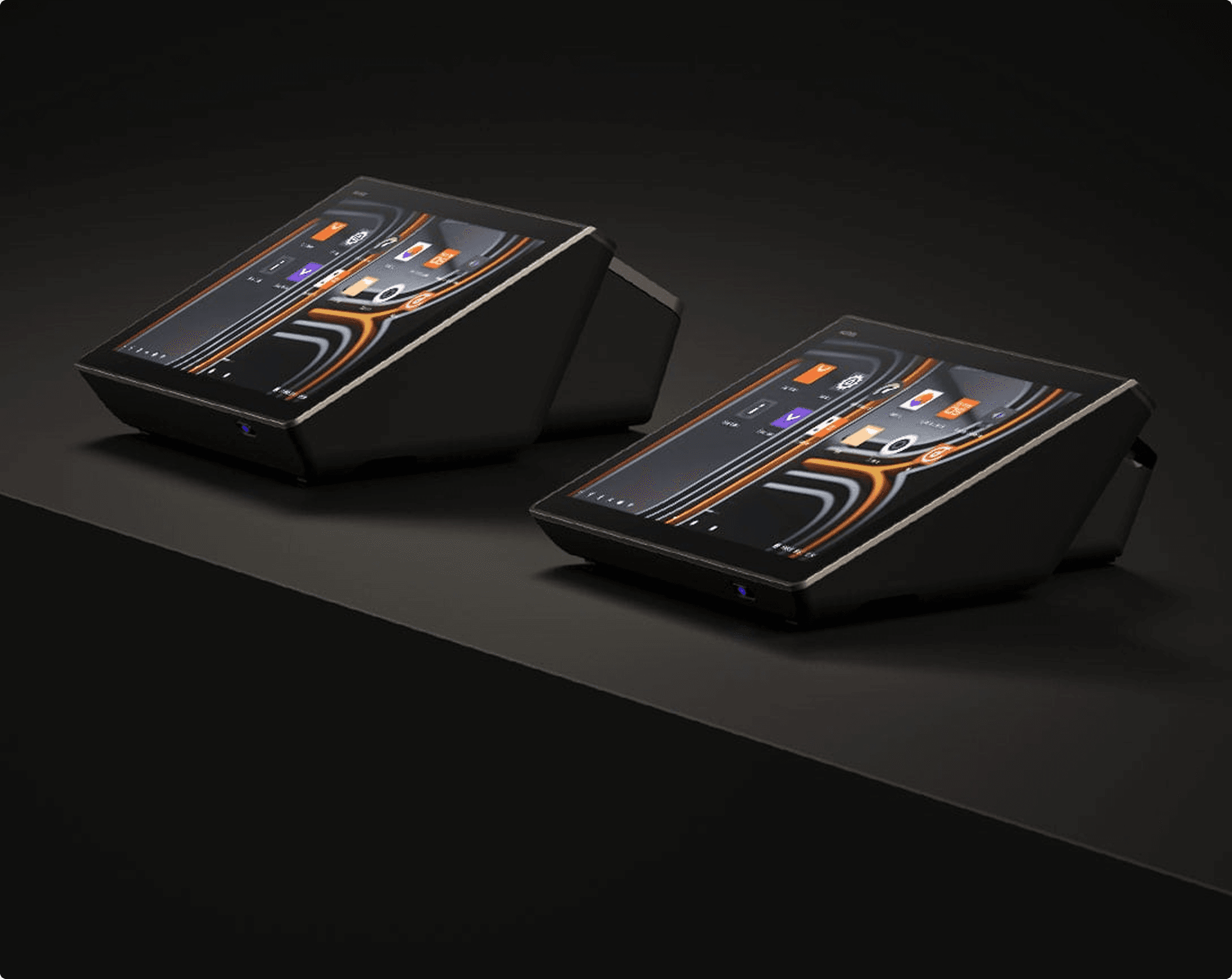 Ergonomically inclined main 
screen for better user experience.