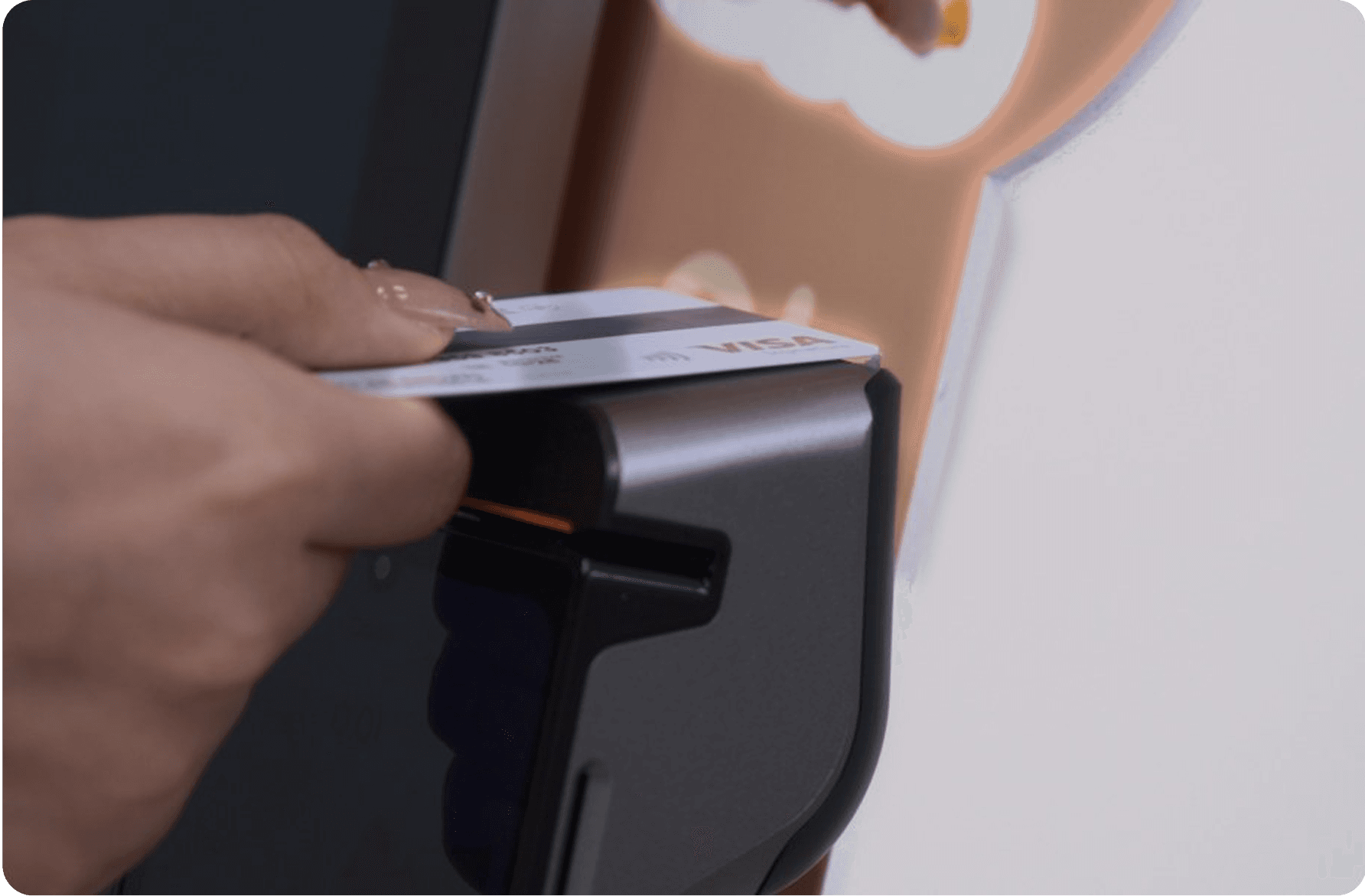 Secure transactions via a
payment terminal.